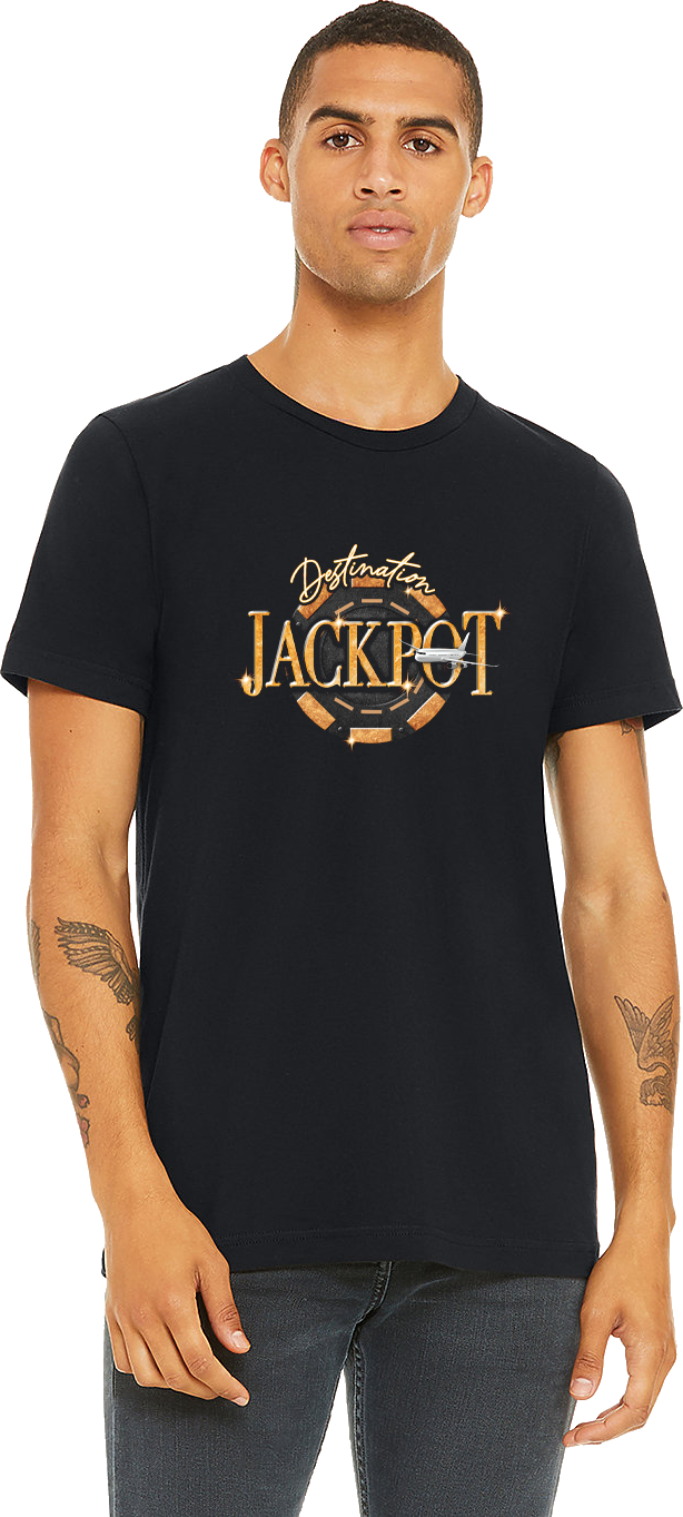 Unisex T-Shirt- Destination Jackpot Logo on Front Chest