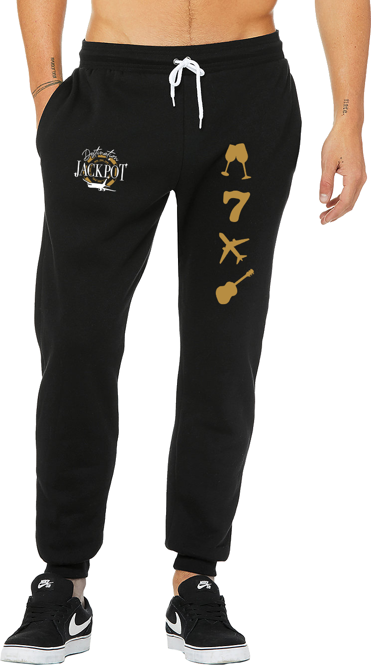 Unisex Jogger Sweatpants Unisex- DJ Logo Leg and Emblems on other leg
