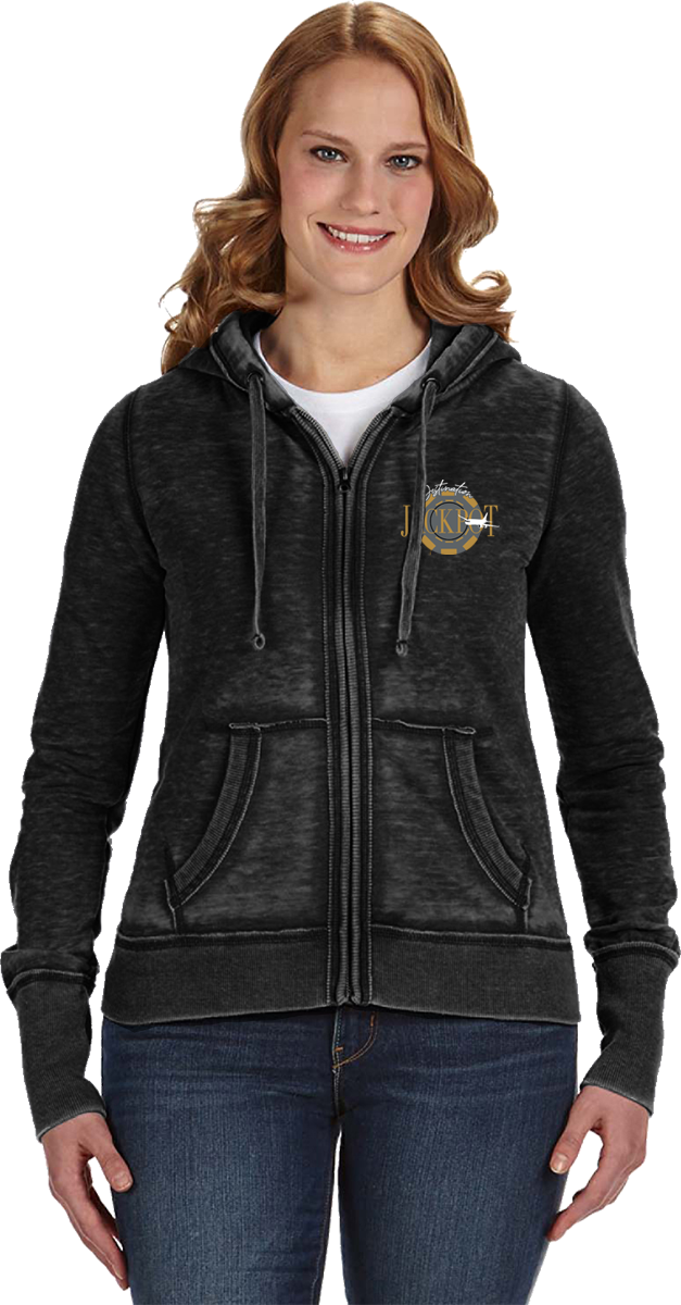 Ladies Zipper Hoodie- Left Chest