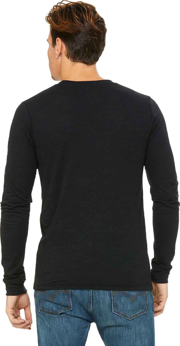 Unisex Long Sleeve DJ Logo Text Only Front-Just One More Down Sleeve