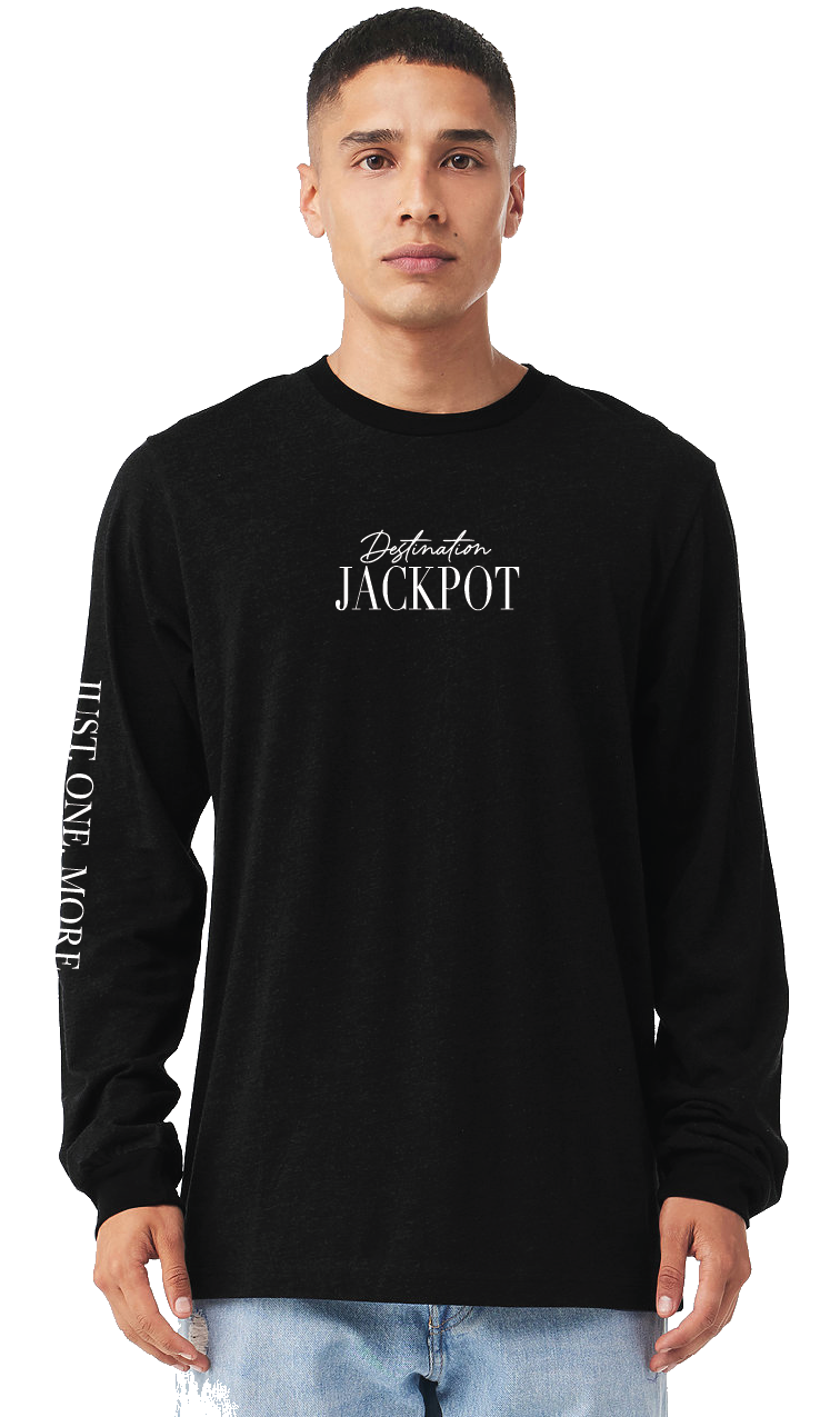 Unisex Crewneck Sweatshirt DJ Logo Text Only Front-Just One More Down Sleeve