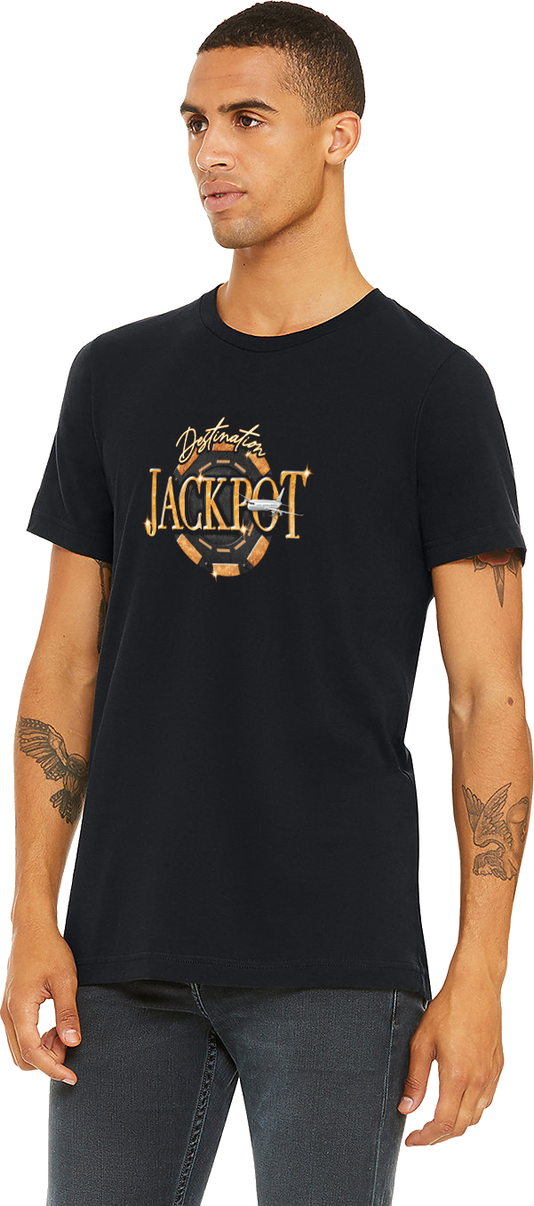 Unisex T-Shirt- Destination Jackpot Logo on Front Chest