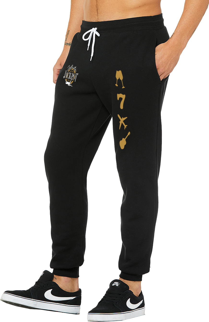 Unisex Jogger Sweatpants Unisex- DJ Logo Leg and Emblems on other leg