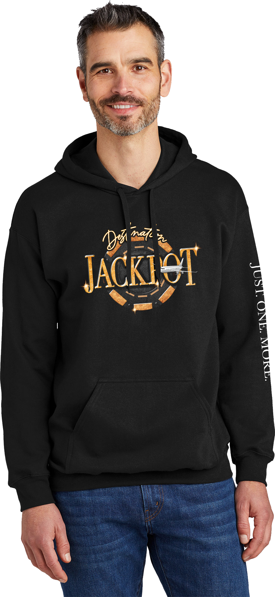 Unisex Hoodie- Jackpot Full Front- Just One More Sleeve