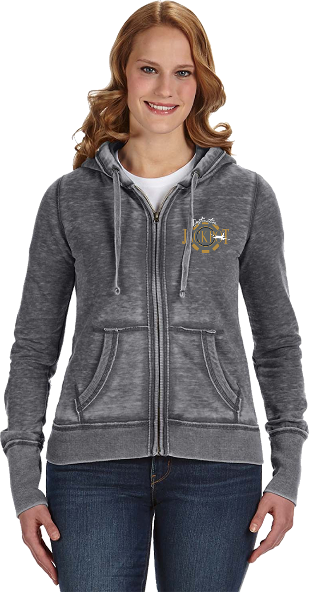 Ladies Zipper Hoodie- Left Chest